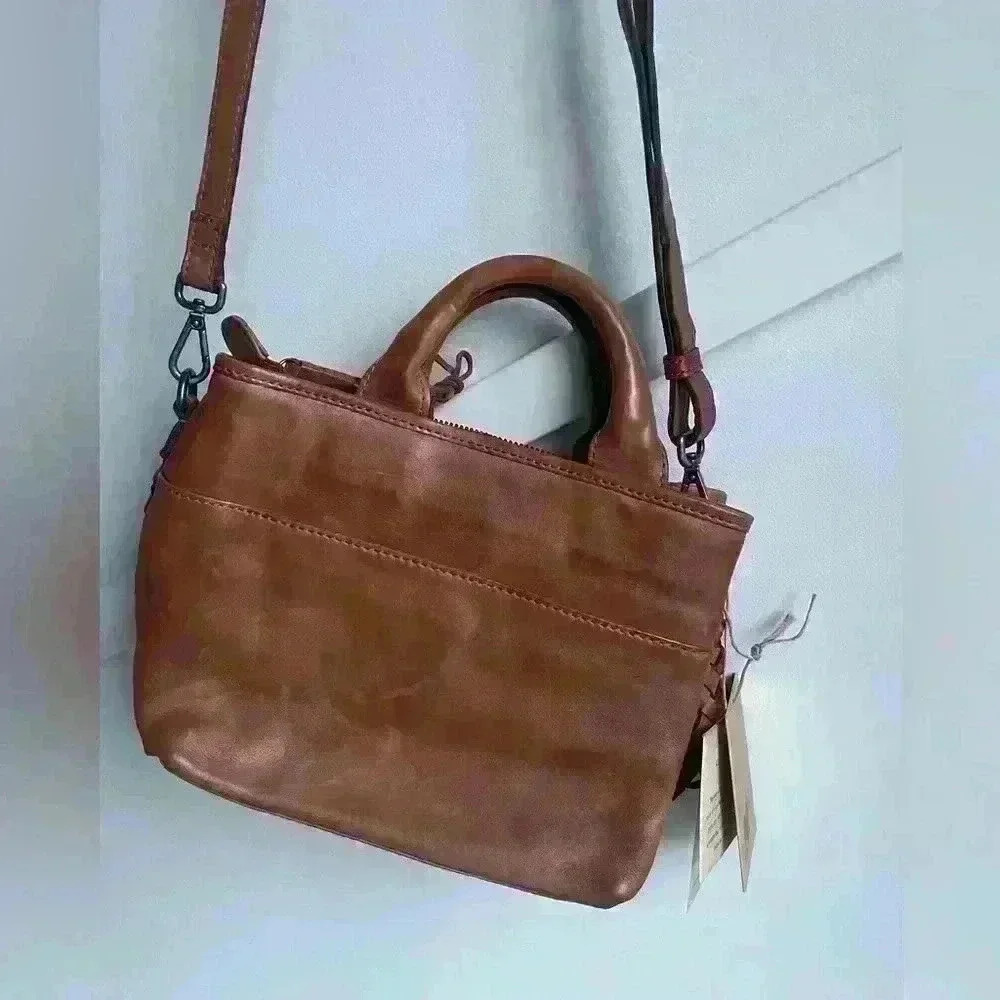 Woven Braided HANDMADE GENUINE LEATHER  BAG, VINTAGE LOOK BY ARTISANS IN INDIA - Picture 7 of 14